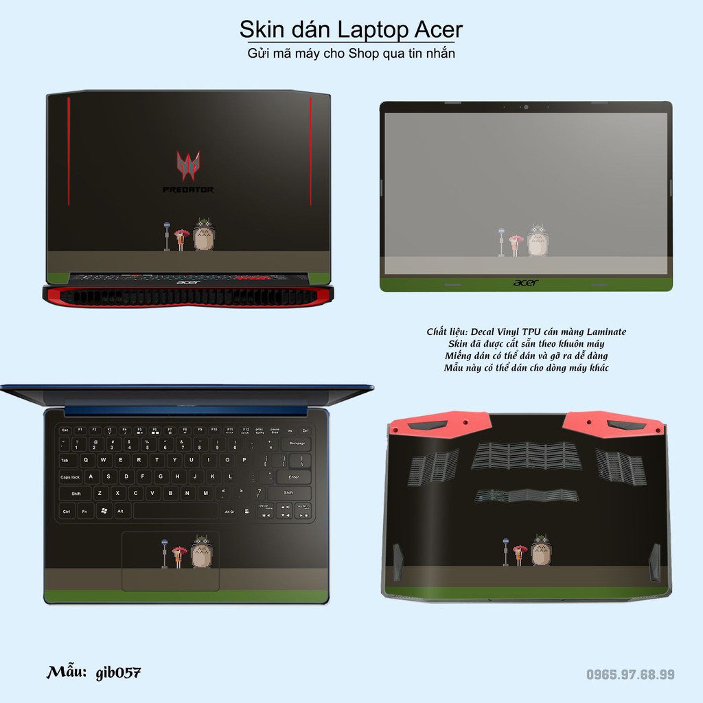 Skin dán Laptop Acer in hình Ghibli _nhiều mẫu 9 (inbox mã máy cho Shop)