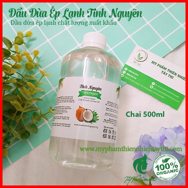 Dầu Dừa Ép Lạnh Tinh Nguyên Chai 500ml