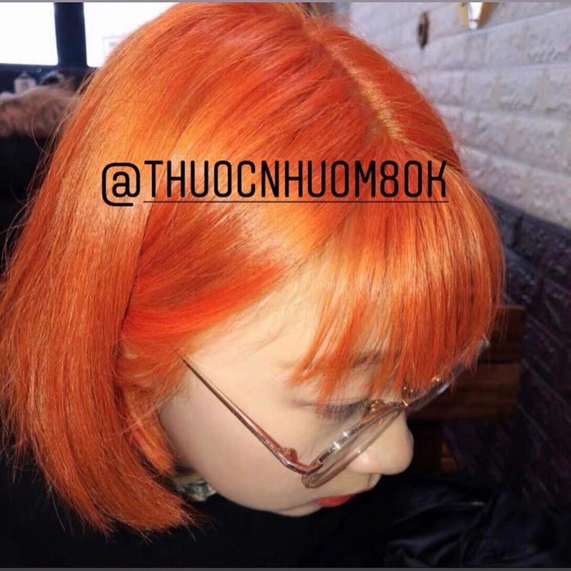 Thuốc nhuộm màu cam (cam đào) kèm trợ dưỡng găng tay