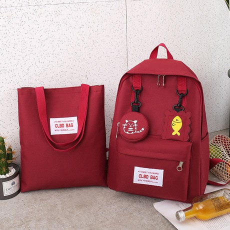 [THANH LÝ] Set balo đi học và túi tote BL205 chất vải canvas bền đẹp