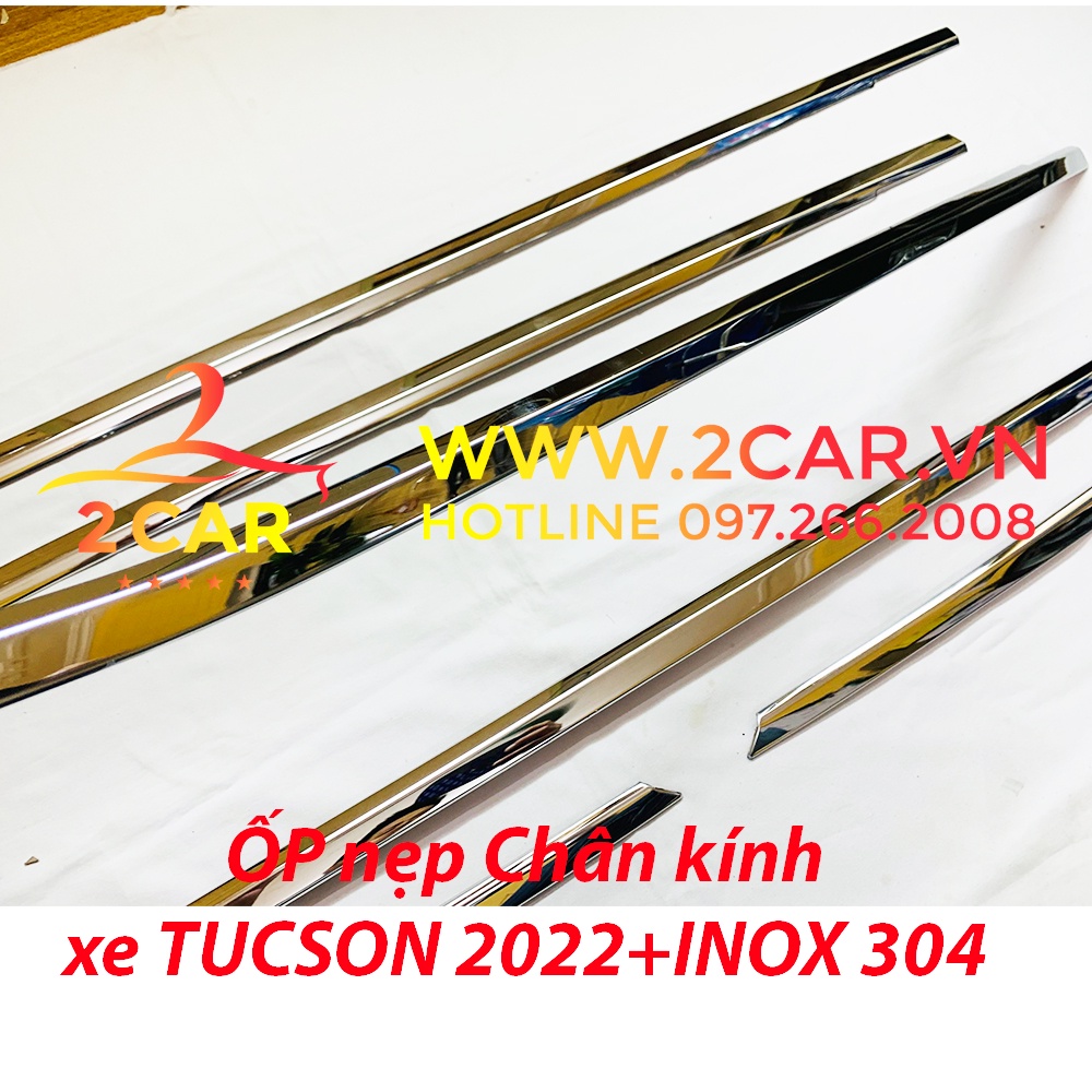 Nẹp viền chân kính xe Huyndai Tucson 2022- 2023, Chất liệu Inox cao cấp