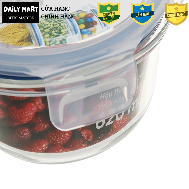 [Bộ] Hộp Thủy Tinh, Hộp Đựng Thực Phẩm, Thức Ăn Dùng Cho Tủ Lạnh, Lò Vi Sóng NIKKO Inochi (DẠNG TRÒN)