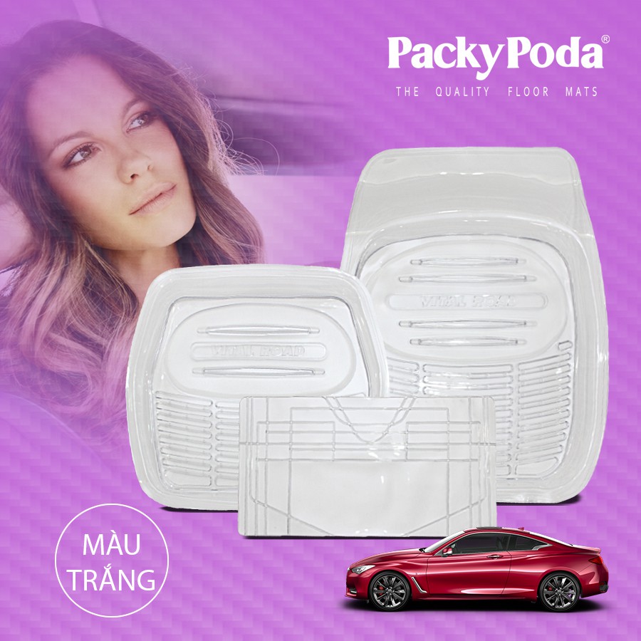 [Mã BMBAU300 giảm 10% đơn 499K] Bộ Thảm Lót Sàn Ô Tô PACKY PODA 5455 Màu Xám 4 Chỗ - Nhập Khẩu Chính Hãng