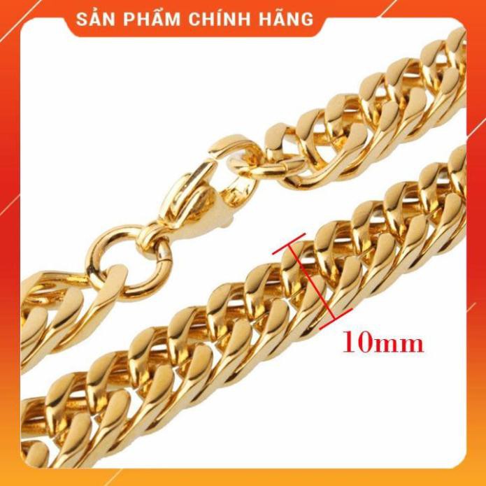 DÂY CHUYỀN NAM INOX LẶC ĐÔI 10LY MẠ VÀNG
