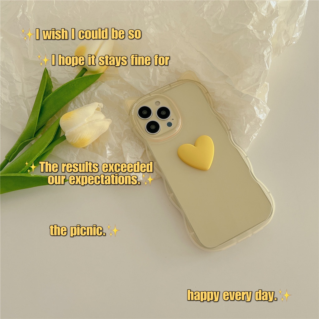 Ốp Điện Thoại TPU Mềm Trong Suốt Họa Tiết Tai Mèo Dễ Thương Cho iphone 13 Pro Max 12 Pro Max