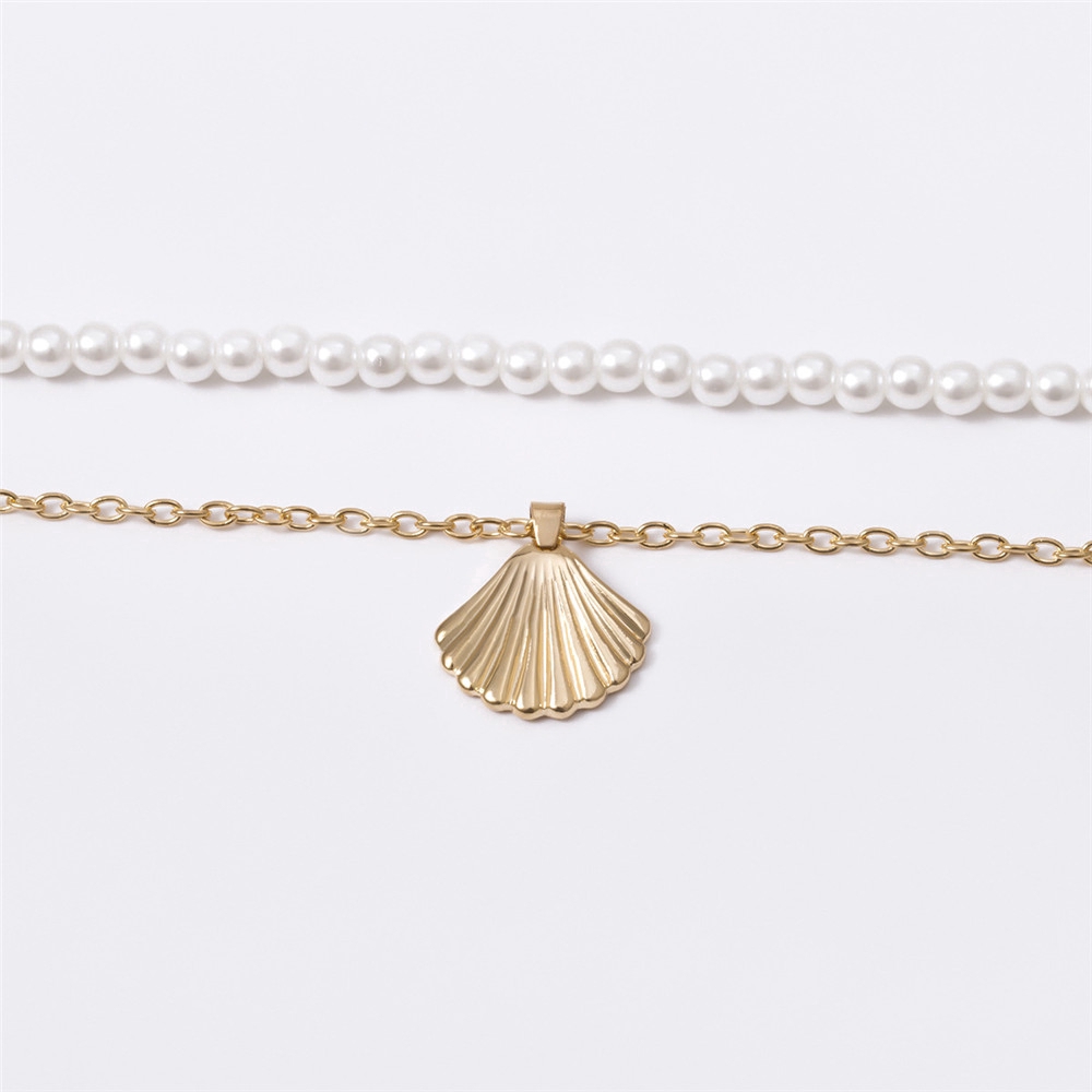 Dây Chuyền Choker Nhiều Lớp Đính Vỏ Sò