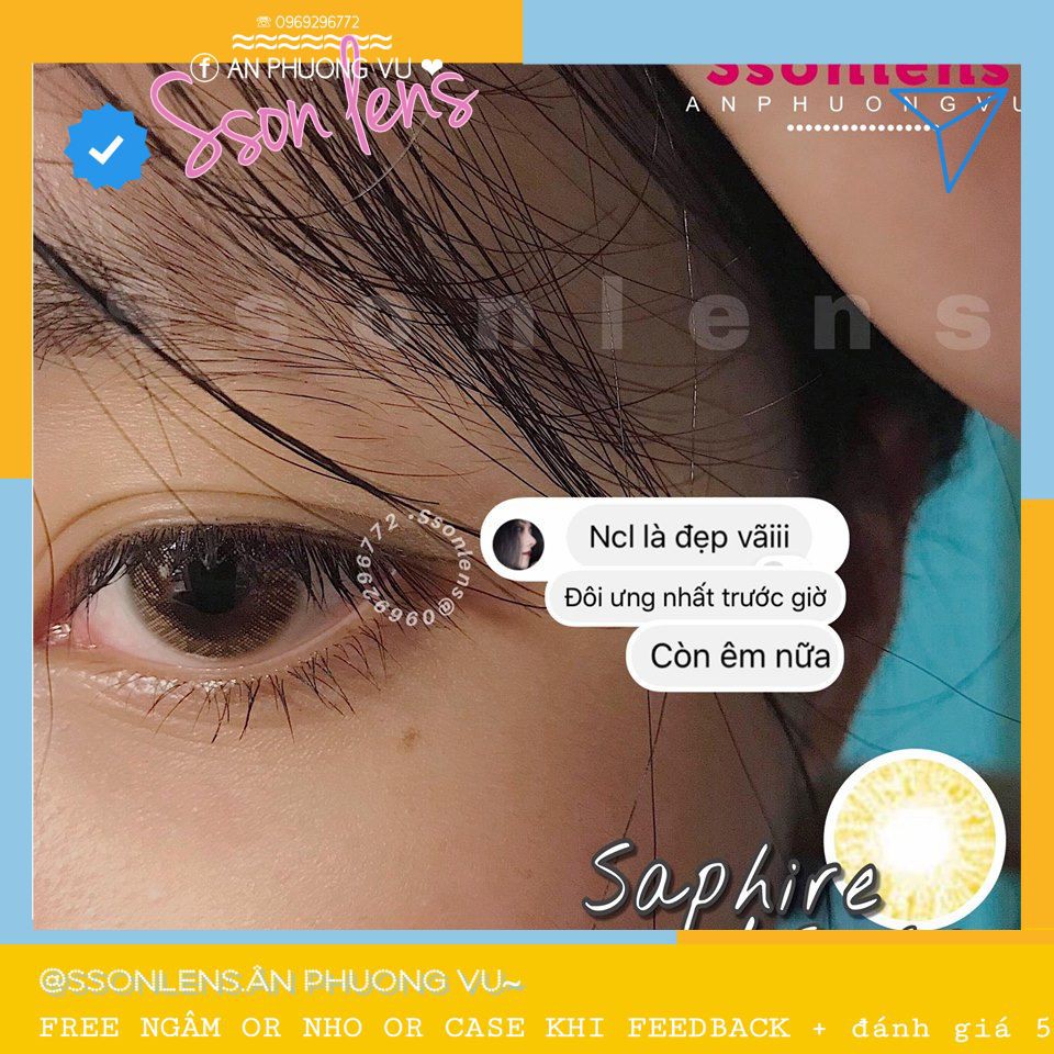 ( CÓ CẬN) Mẫu Saphire 14.2mm - Vassen Contact Lens Kính áp tròng