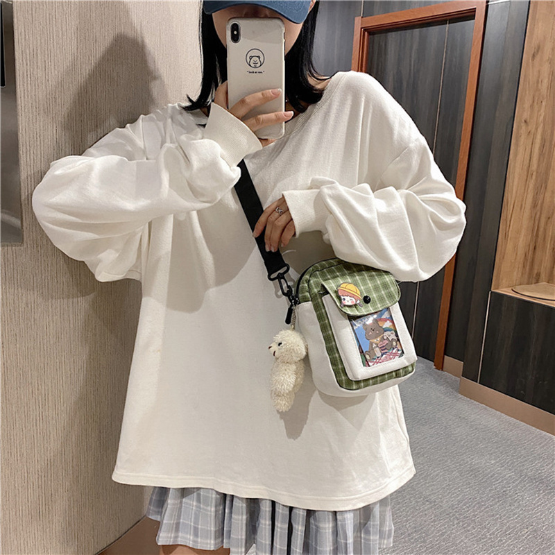 Túi đeo chéo mini bằng vải phong cách Hàn Quốc đáng yêu dễ thương