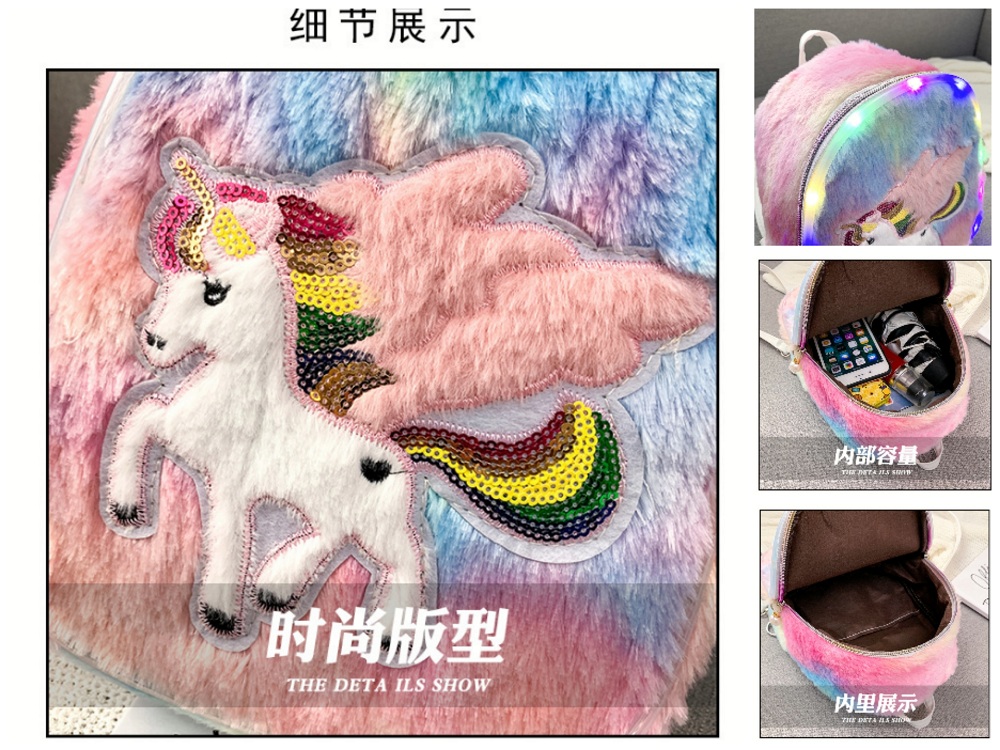 Balo Đi Học Đính Kim Sa Lấp Lánh Dễ Thương Cho Bé Gái | Balo Hình Kỳ Lân Phản Quang Độc Đáo