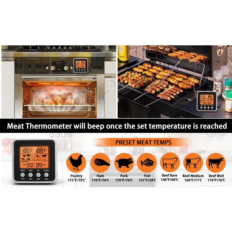 Nhiệt Kế Điện Tử Từ Tính Độ Chính Xác Cao Cho Lò Nướng BBQ