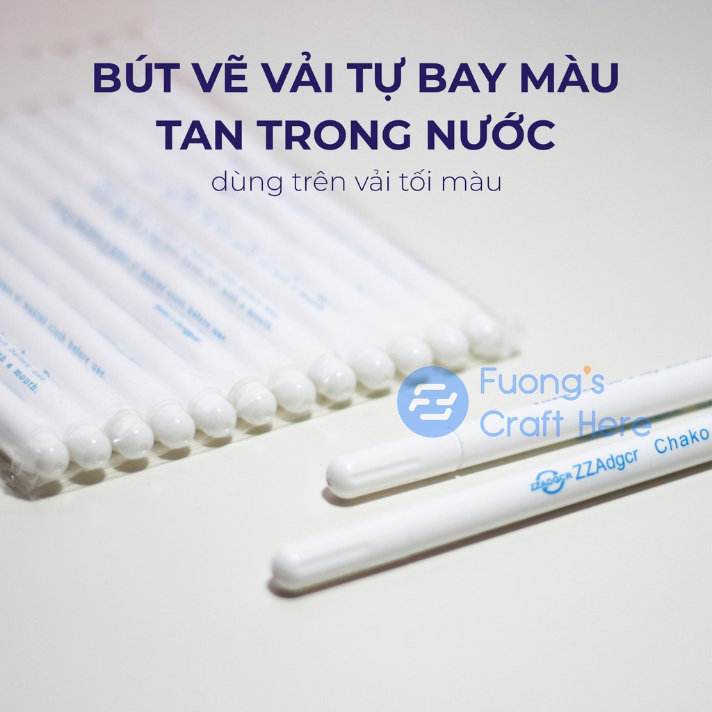 Bút Vẽ Vải Tự Bay Màu, Mực Tan Trong Nước, Loại Màu Trắng Dùng Trên Vải Tối Màu