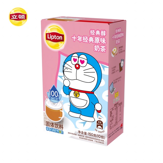 Trà sữa Lipton Doraemon ô long/ matcha/ socola/ uyên ương hộp 10 gói 190g