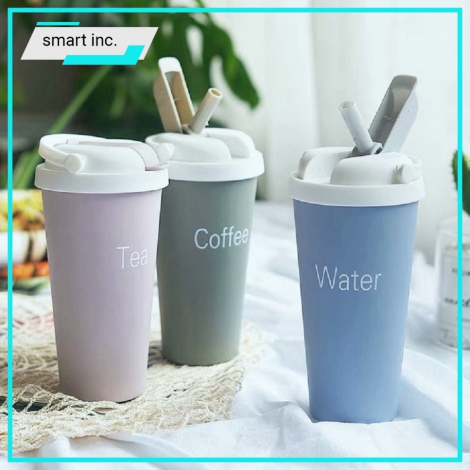 Ly Giữ Nhiệt Coffee Bình Cốc Giữ Nhiệt Có Ống Hút Inox 500ml