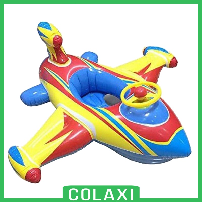 [COLAXI]Airplane Float Pool Swimming Inflatable Kids Seat Steering Wheel Party