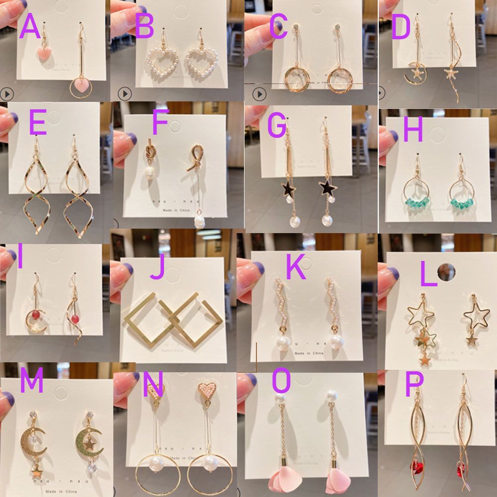 Bông tai dáng dài đính ngọc trai giả họa tiết đơn giản dễ thương cho nữ