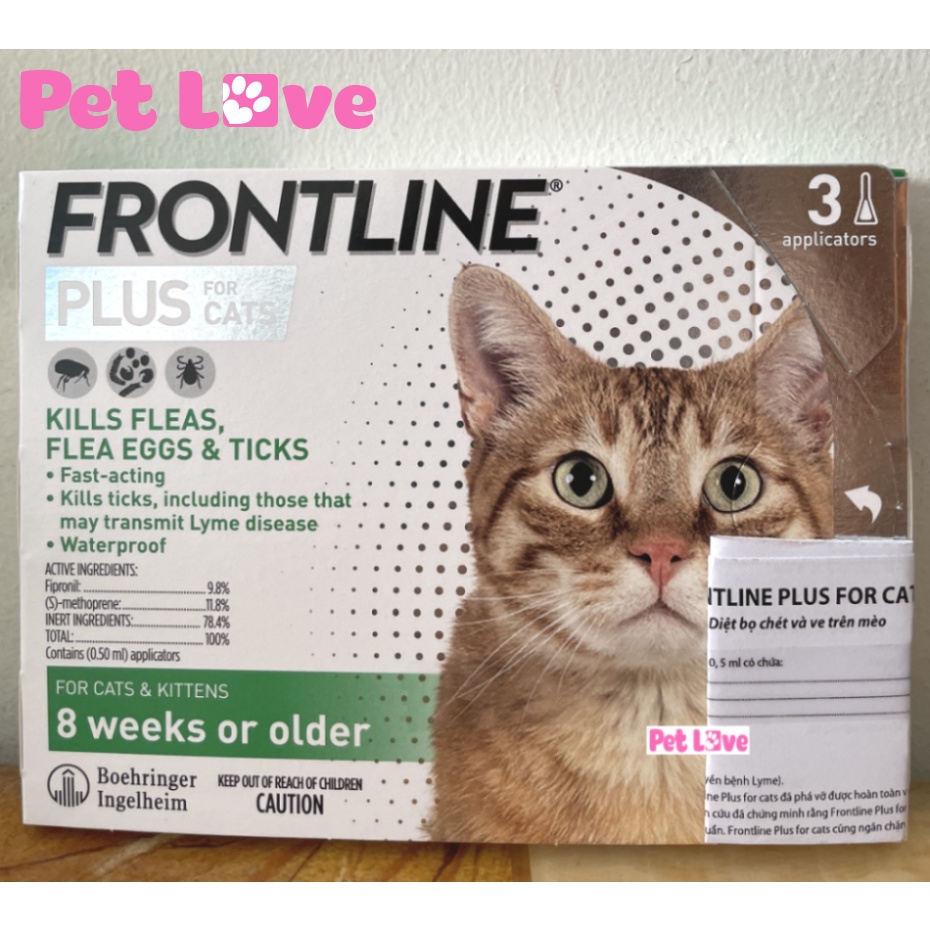 Frontline Plus nhỏ gáy diệt ve rận, bọ chét trên mèo 1 hộp x 3 thumbnail