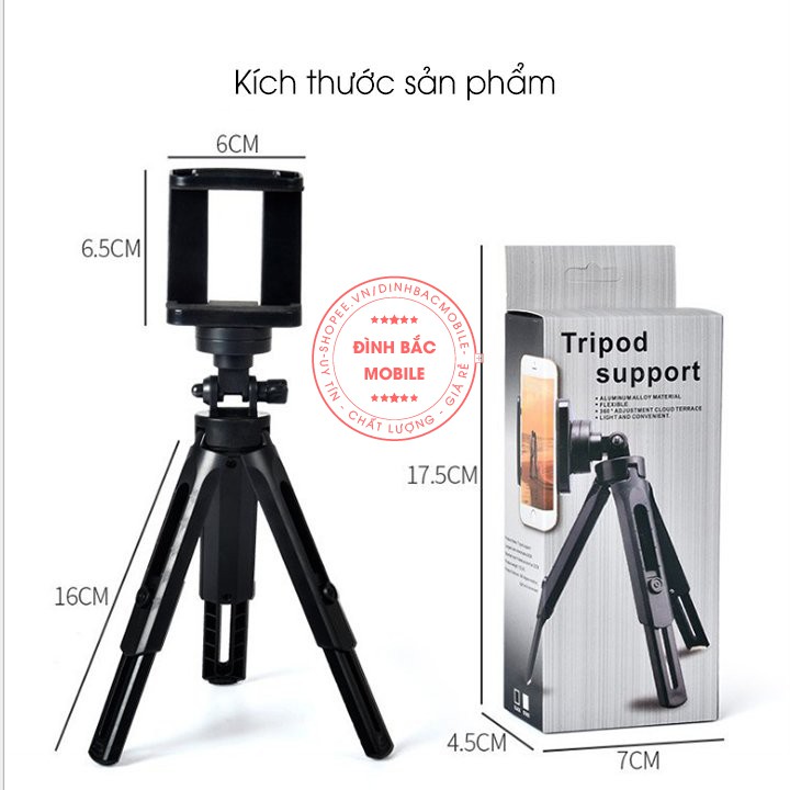 Tripod kẹp điện thoại live quay phim 360 độ- Đình Bắc Mobile | BigBuy360 - bigbuy360.vn