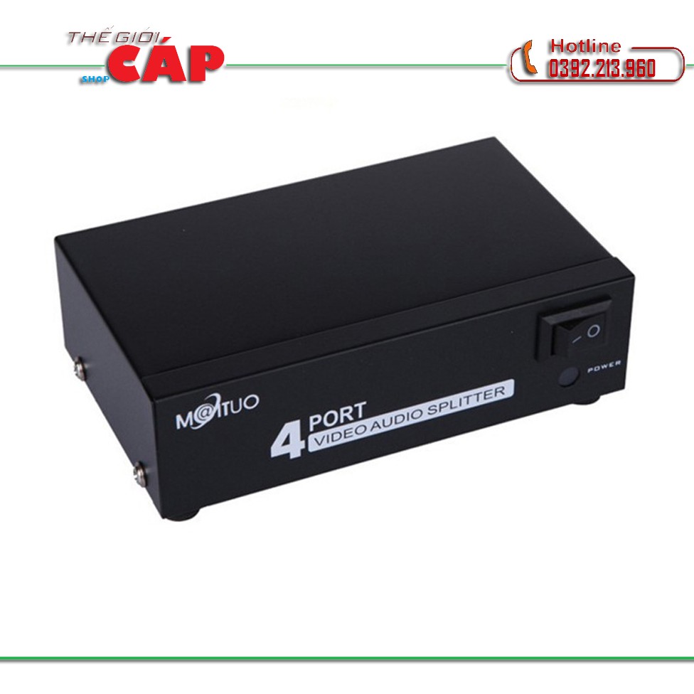 Bộ chia tín hiệu AV (Video & Audio) 1 ra 4 - AV Splitter 1 in 4 out VIKI