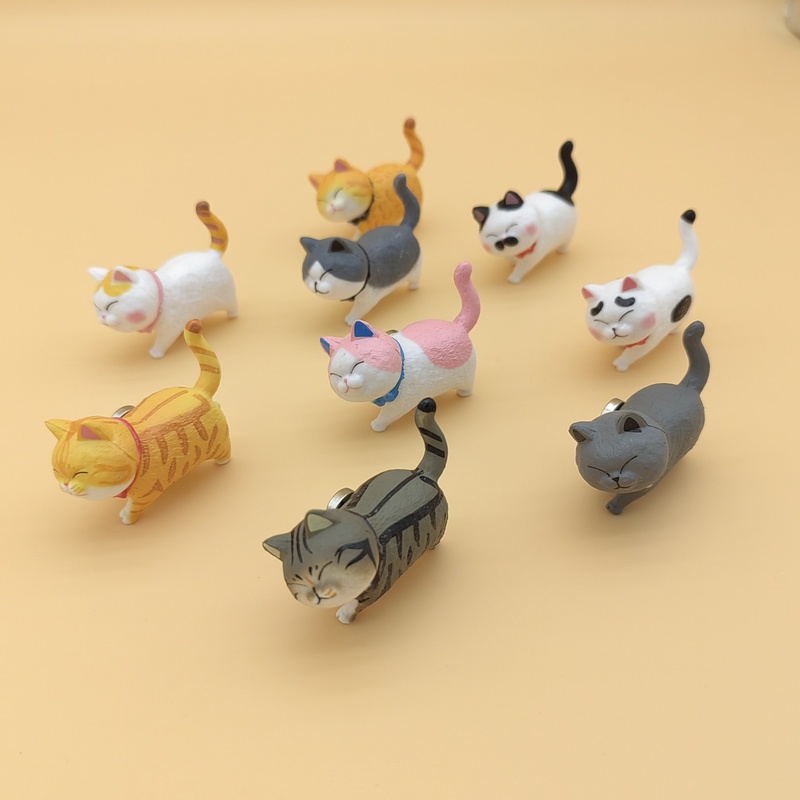 Nam Châm Gắn Tủ Lạnh Hình Đầu Mèo 3D Dễ Thương 9 Kiểu Nhật Bản