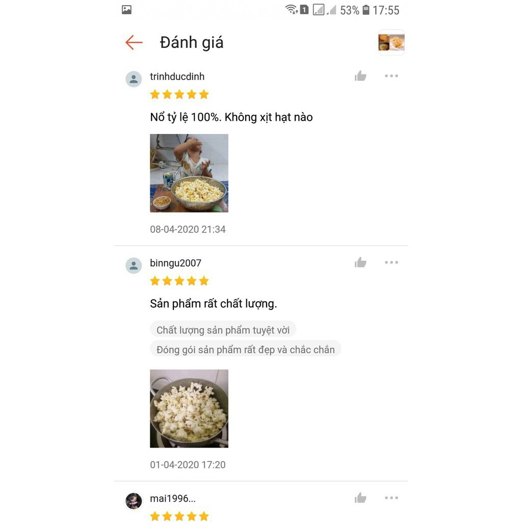 Bắp rang bơ 0.5kg