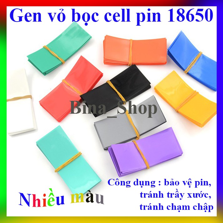 [Mã LIFE5510K giảm 10K đơn 20K] [20 cái] Gen co nhiệt bọc pin 18650 Màng co nhiệt Li-ion 18650 (tự chọn 5/10/20 miếng)