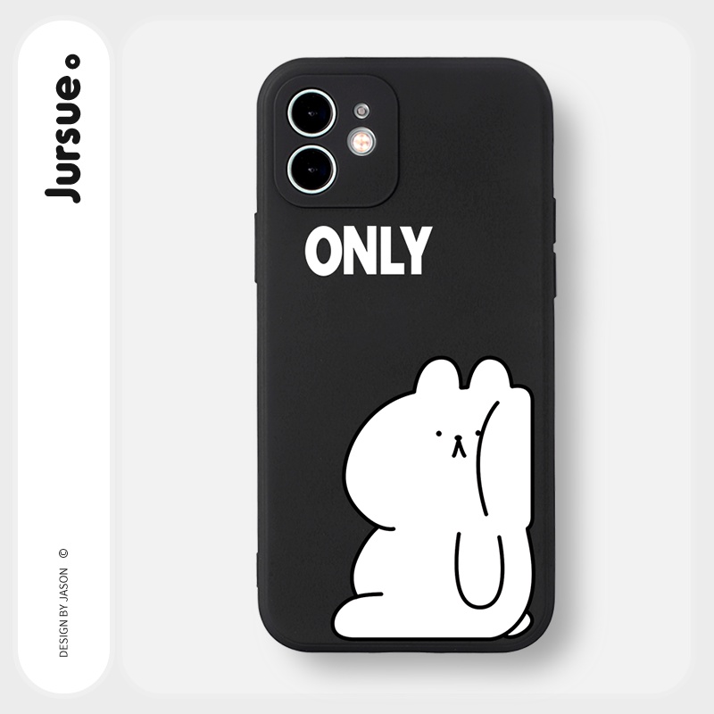 Ốp lưng JURSUE hoạt hình cặp đôi dễ thương đẹp cho iPhone 13 12 11 Pro Max SE 2020 X XR XS ip 8 7 6 6S Plus kute Y1719