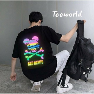 Áo Thun Nam Nữ Phản Quang 7 màu Mẫu BAD HABITS