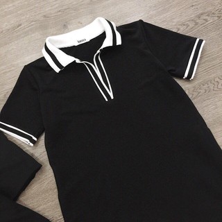 HÌNH THẬT - Đầm basic cổ trụ