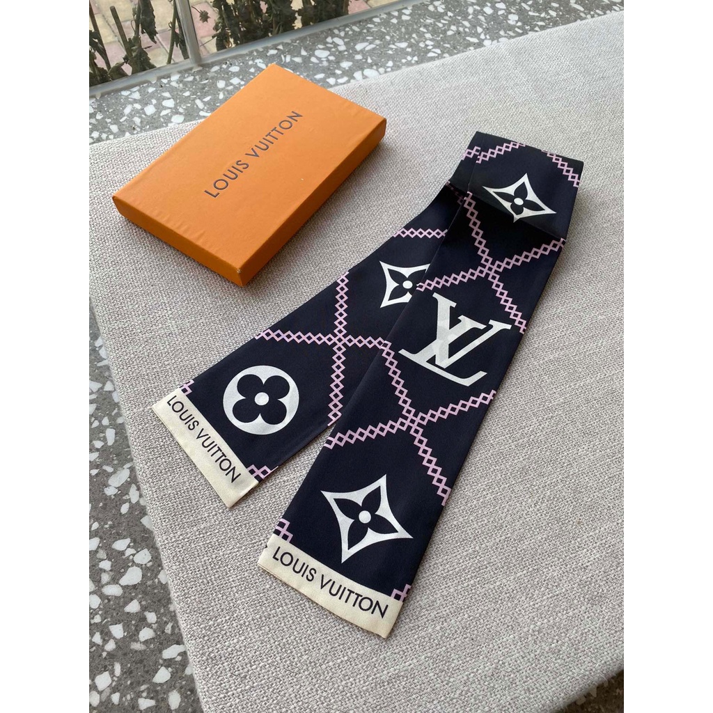 Khăn Quàng Cổ / Khăn Quàng Cổ / Túi Xách Bằng Lụa In Chữ Màu Đen / Be Phong Cách Cổ Điển Thời Trang 2022 Cho Nữ