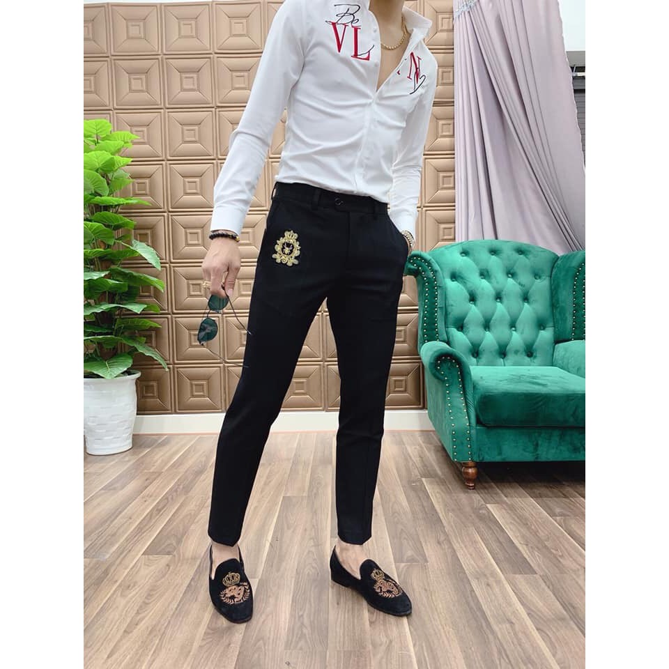 [XẢ HÀNG TRI ÂN CHỈ CÒN 18 CHIẾC ]Quần Âu Nam Thêu Nhện Vàng Màu  Đen Hàn Quốc Mẫu Mới Nhất 2020 -2021 -  PTN SHOP | BigBuy360 - bigbuy360.vn