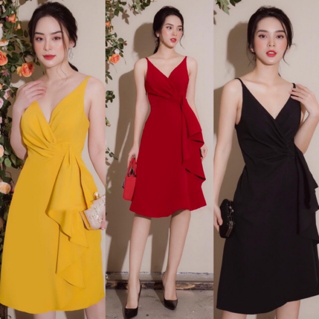 Đầm thun thiết kế cao cấp dự tiệc - đám tiệc 2 dây (có nhiều size và màu)