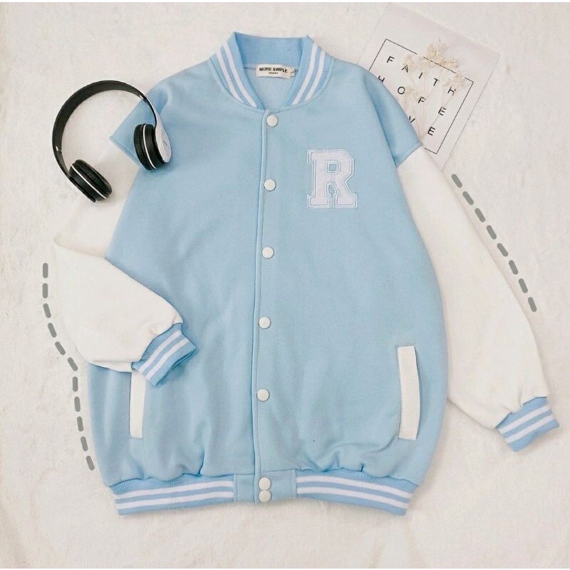 Áo khoác cadigan nam nữ thun nỉ hình in nổi R sumisu shop