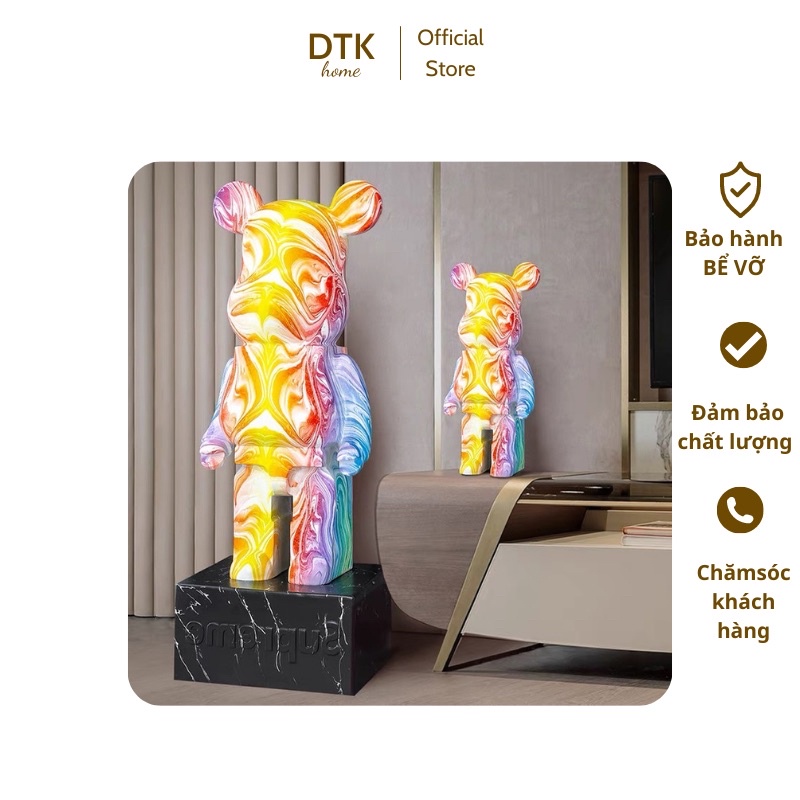 BEARBRICK 1000% Tượng BE@RBRICK loang màu 80cm trang trí