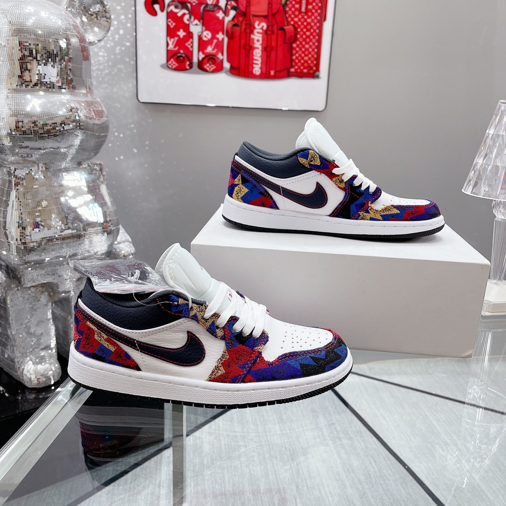 Giày Sneaker JD thổ cẩm nam/nữ, Giày jordan thổ cẩm quảng châu cao cấp size 36_43