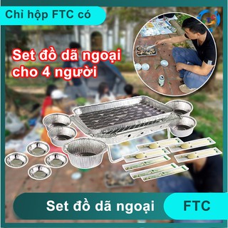 Khay nhôm Ftc bộ đồ dã ngoại dùng 1 lần cho 4 người cực tiện lợi