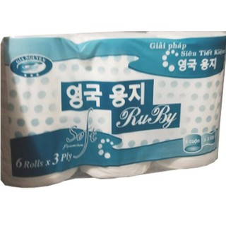 Lốc 6 cuộn giấy Hàn quốc Rubi & K-rick không lõi