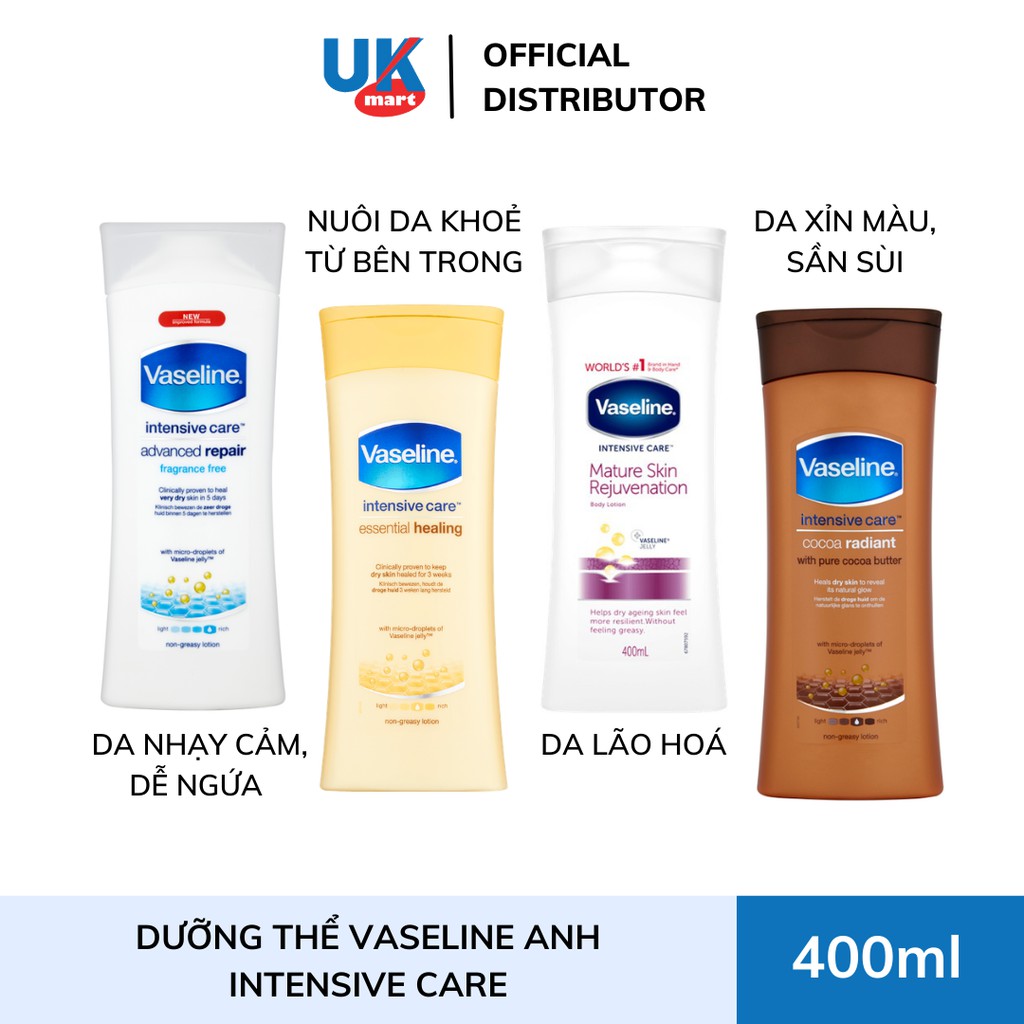 Sữa Dưỡng Thể Vaseline Anh 400ml