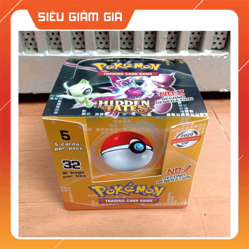 Hộp 32 túi thẻ bài Pokemon VIP