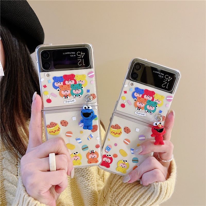 Ốp Điện Thoại PC Cứng Họa Tiết Sesame Street Cho Samsung Galaxy Z Flip 3 4 Z Flip3 ZFlip3 ZFlip 3 5G