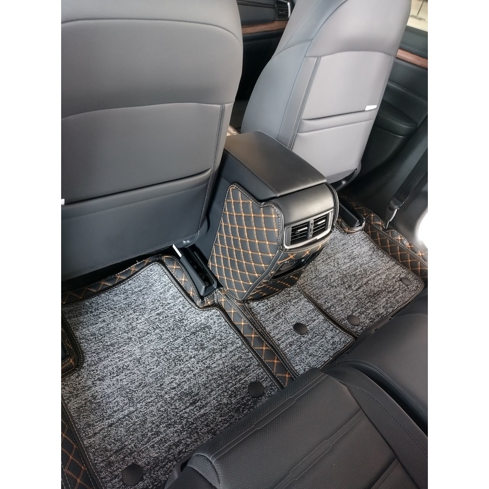 Thảm lót sàn ô tô 6D da cacbon kim cương cho Honda Brio chống nước, không mùi, phủ kín 90% sàn xe