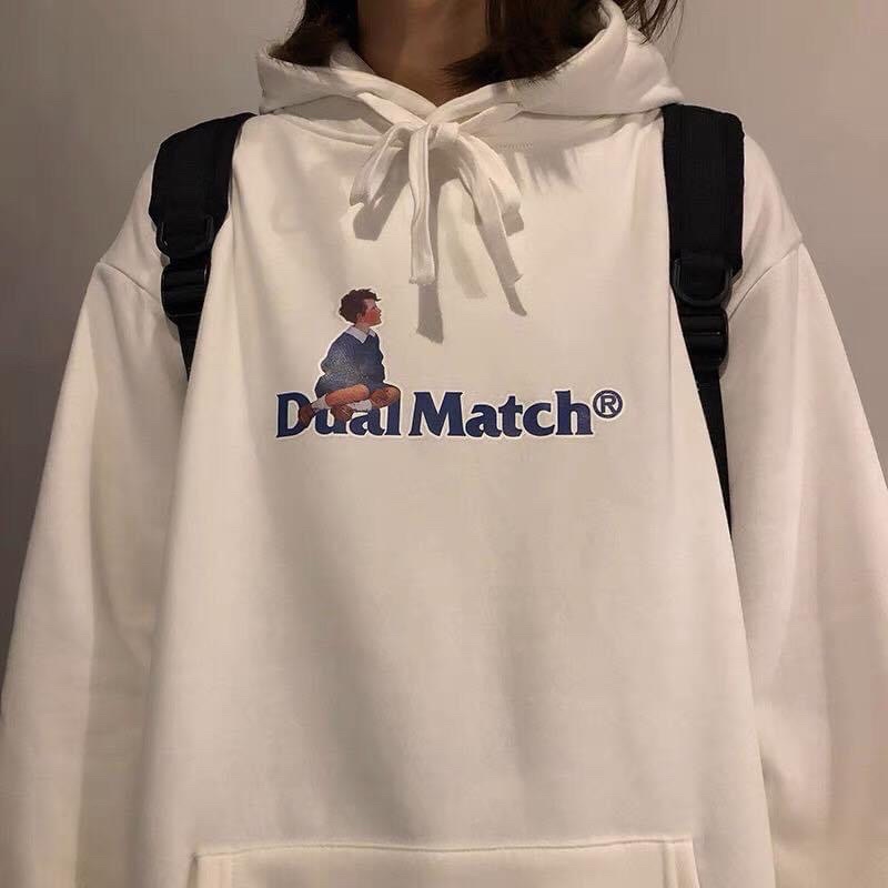 Áo Hoodie Nỉ Bông Unisex Tay Dài Túi Bụng Dual Match