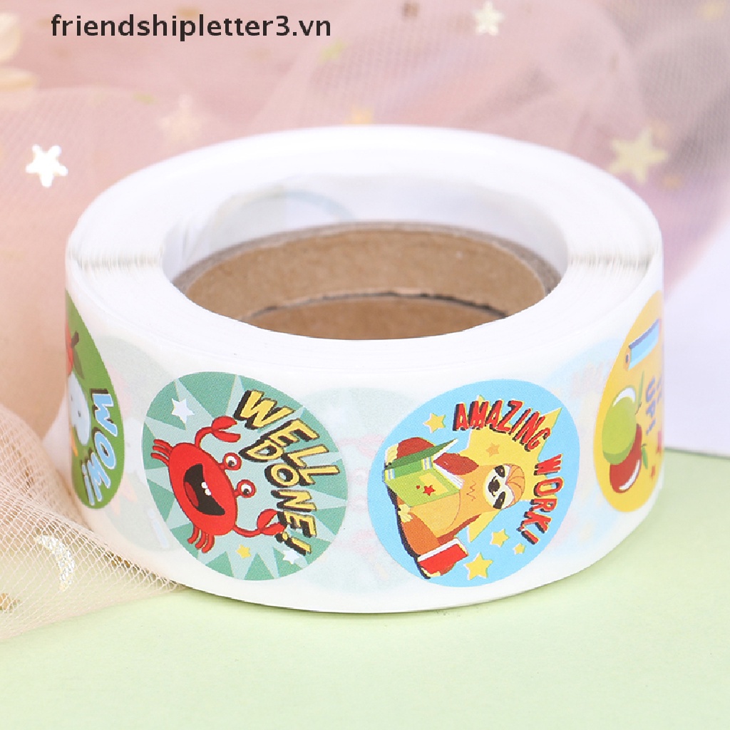 Bộ 500 Miếng Dán Khen Thưởng Hình Động Vật Dễ Thương