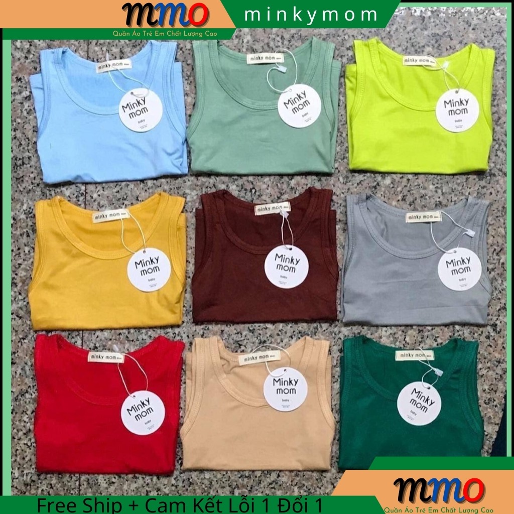 Sét Ba Lỗ Sat Lách Màu Trơn Chất Thun Lạnh Hàng Minky mom Cho Bé Gái Bé Trai