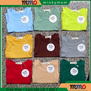 Sét Ba Lỗ Sat Lách Màu Trơn Chất Thun Lạnh Hàng Minky mom Cho Bé Gái Bé Trai