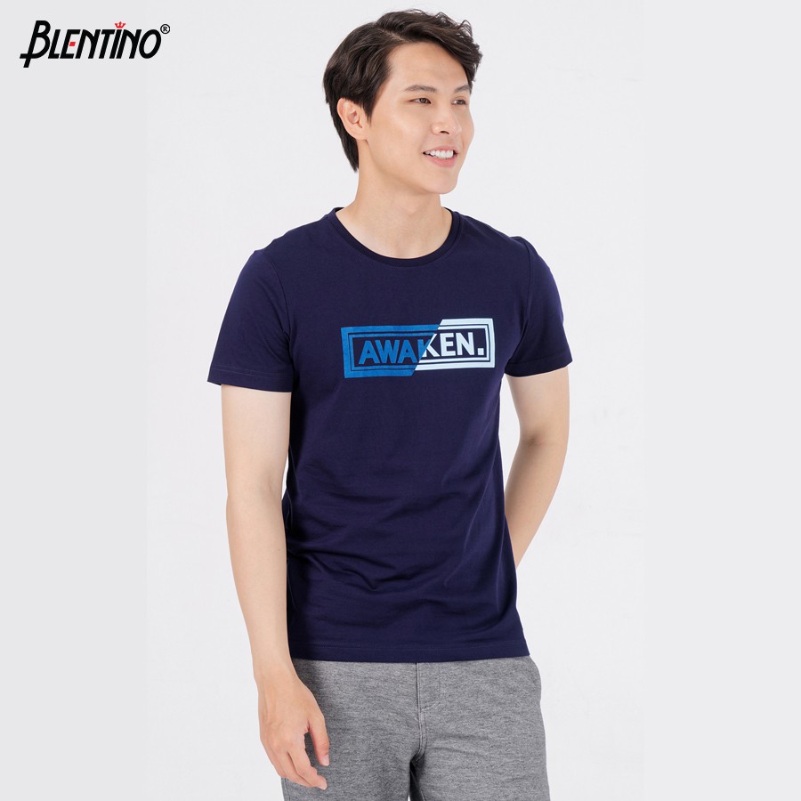 Áo Thun Nam cotton cổ tròn in Nhung và in dẻo.Dang Slim Fit Blentino TS20204. Hàng mới về hot