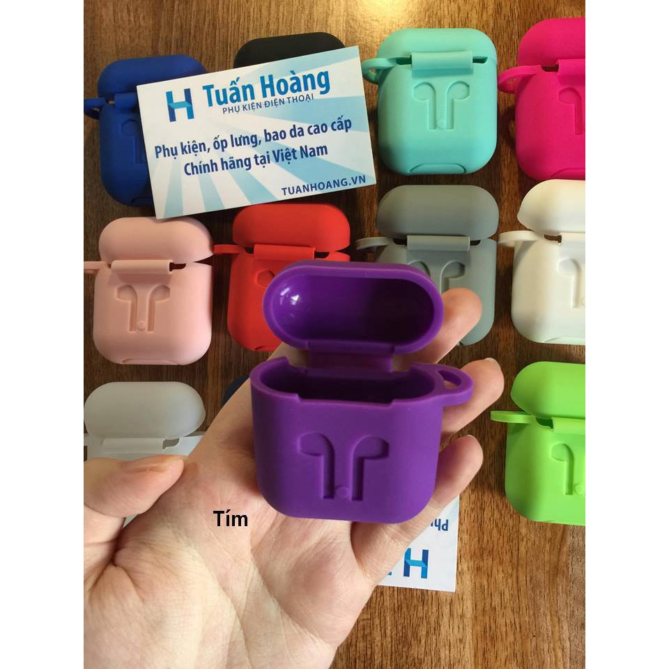 Ốp silicon Airpod/Airpods bảo vệ tai nghe Apple + móc cheo | BigBuy360 - bigbuy360.vn