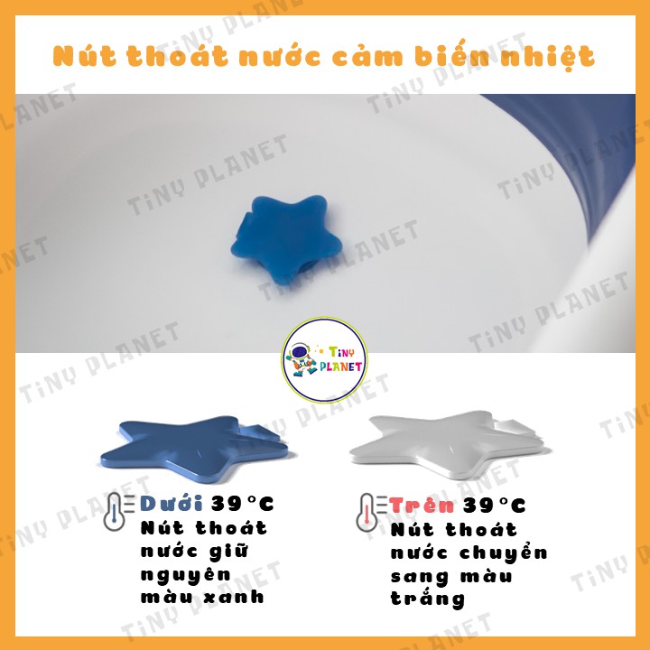 Chậu tắm gập gọn size lớn Tiny Tots cho bé (combo kèm phao)