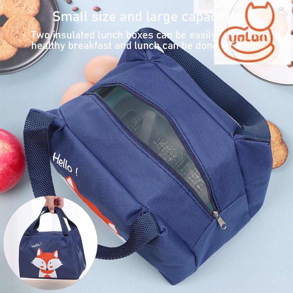 Túi Đựng Hộp Cơm Trưa Giữ Nhiệt Bằng Vải Oxford In Họa Tiết Hoạt Hình Dễ Thương