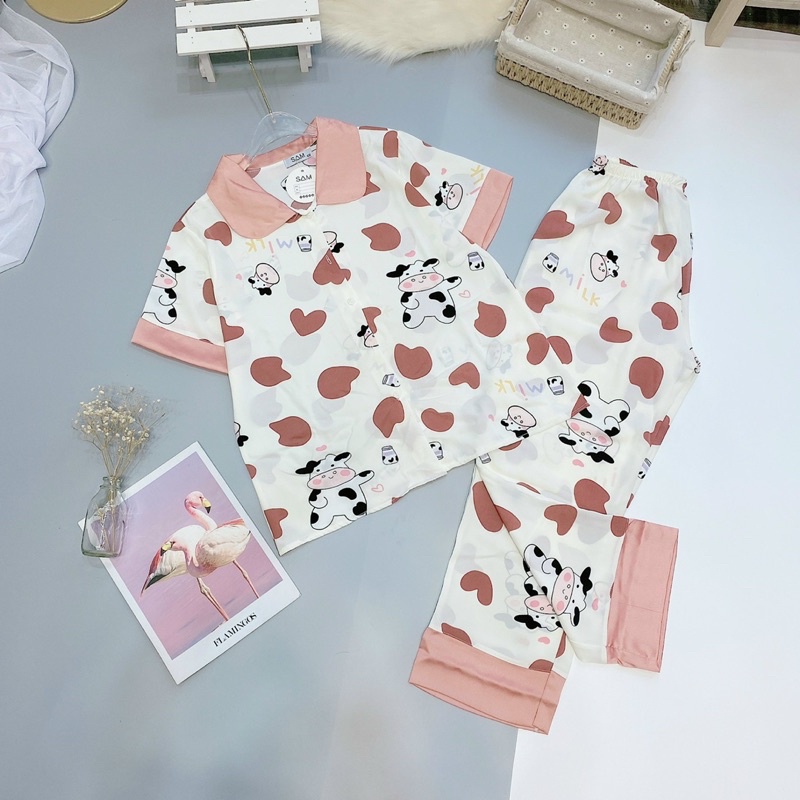 [FREE SHIP] Đồ Ngủ💖Đồ Bộ Pijama Lụa Tay Ngắn-Quần Dài Cao Cấp