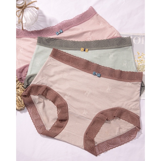 quần lót cotton viền ren có nơ chipi vnxk